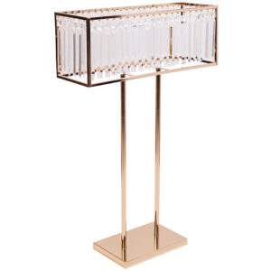 Stelaż/stojak metalowy złoty z akrylowymi zawieszkami 75x55x20