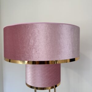 Stelaż 150 cm z CIEMNORÓŻOWYMI ABAŻURAMI 60 cm i 30 cm