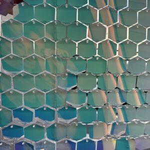 Panel cekinowy 30 x 30 HOLO turkusowy heksagon błyszczący