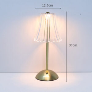 Lampka ledowa metalowo-akrylowa złota H 30 cm